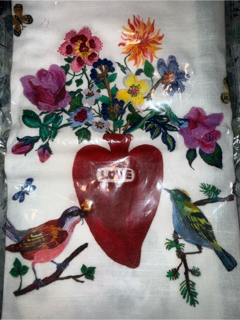 ANTHROPOLOGIE DISH TOWEL by NATHALIE LETE HEART DISH GUEST TOWEL❤️ BEAUTIFUL NEW - Picture 3 of 8